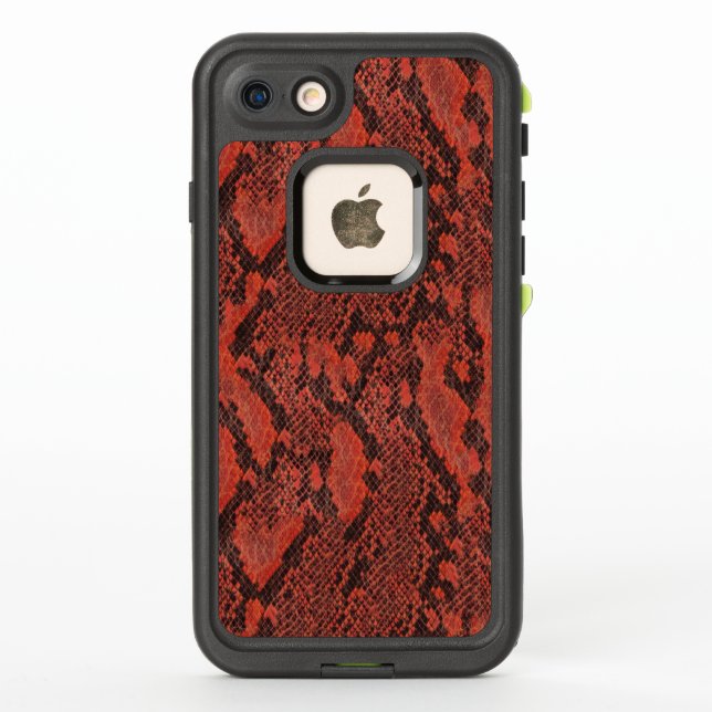 Red and Black Snake Skin LifeProof iPhone Case (Back)