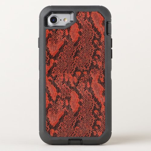 Red and Black Snake Skin OtterBox Defender iPhone SE87 Case