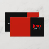Red and Black Solid Color Business Card (Front/Back)