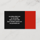 Red and Black Solid Color Business Card (Back)