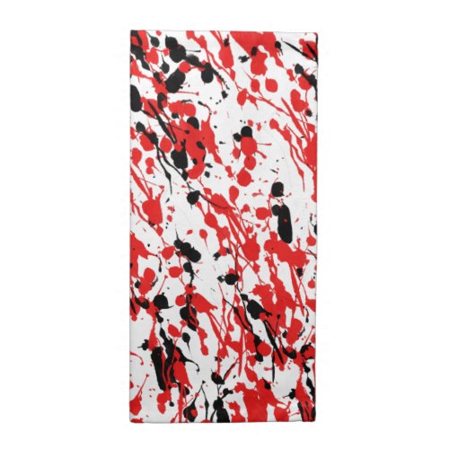 Red and Black Splash and Drip Art Cloth Napkin