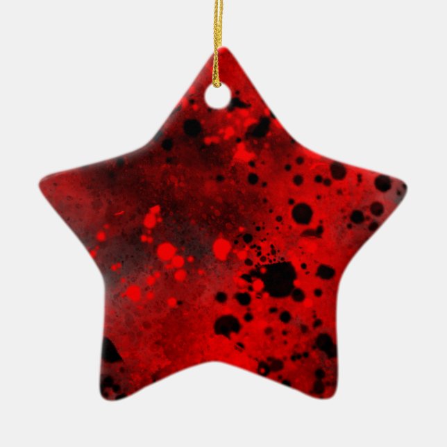 Red and Black splatter Ceramic Decoration (Front)
