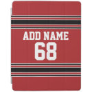 Red and Black Sports Jersey Custom Name Number iPad Smart Cover Red and Black Sports Jersey Custom Name Number iPad Smart Cover