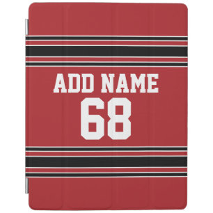 Red and Black Sports Jersey Custom Name Number iPad Smart Cover