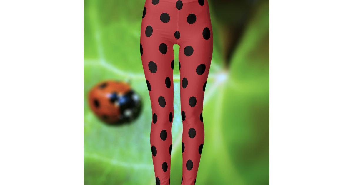 Red Lady Bug White Ladybirds Insect Ladybugs Yoga Leggings for