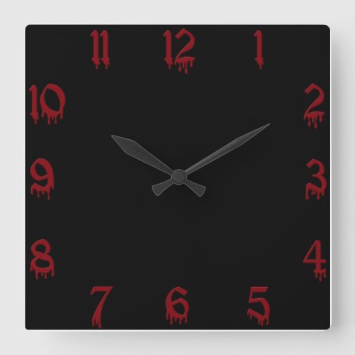 Red and Black Square Wall Clock