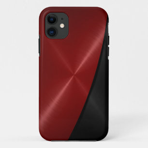 Red and Black Stainless Steel Metal iPhone 11 Case