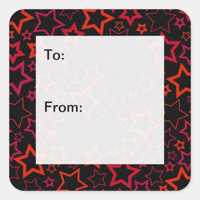 Red and Black Stars Gift Tags (Front)