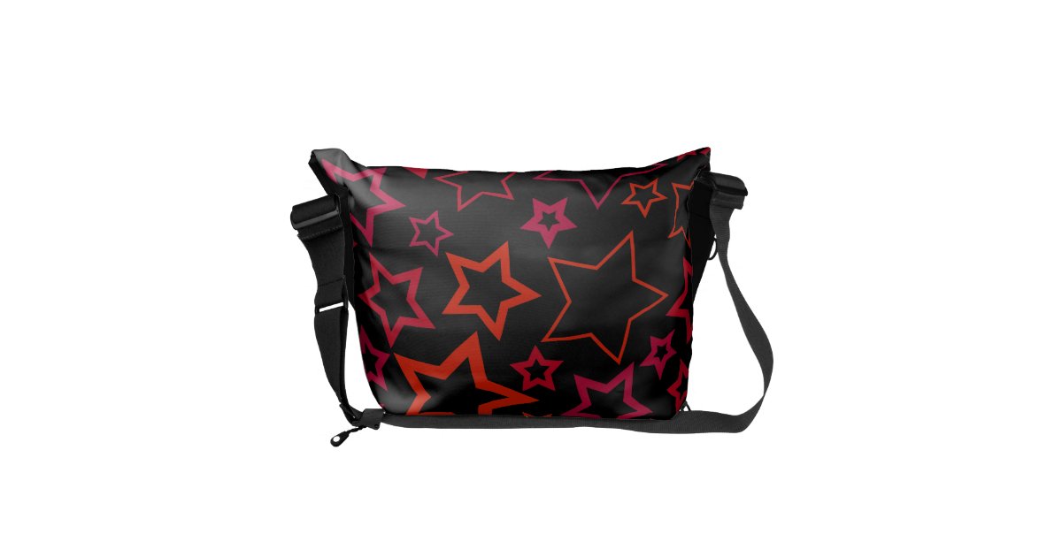 Red and Black Stars Messenger Bag | Zazzle