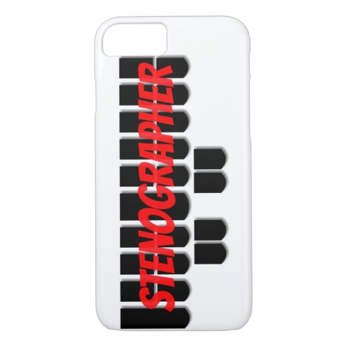 Red and Black Stenographer Steno Machine Keys iPhone 87 Case