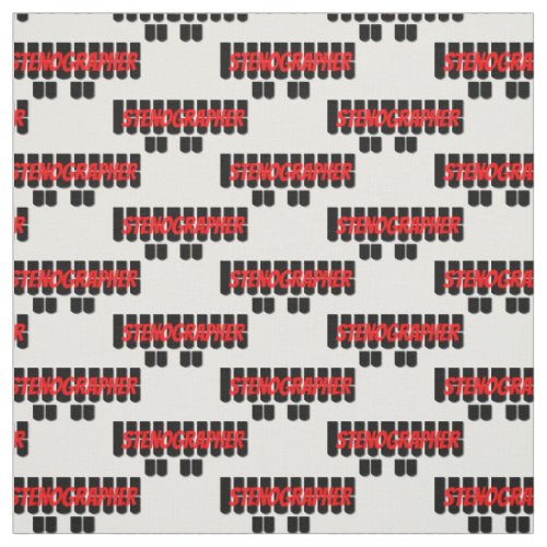 Red and Black Stenographer Steno Machine Keys Fabric