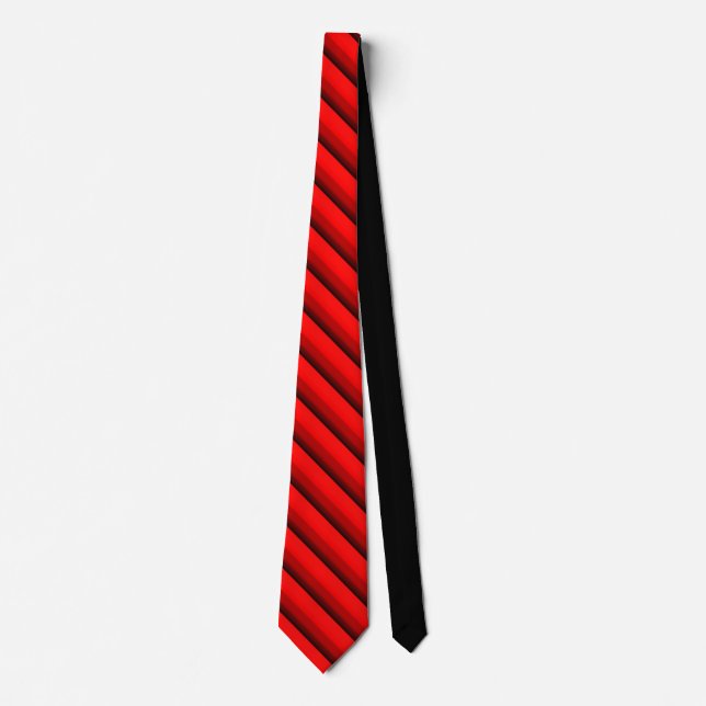 Red and Black Stripe Pattern Neck Tie (Front)