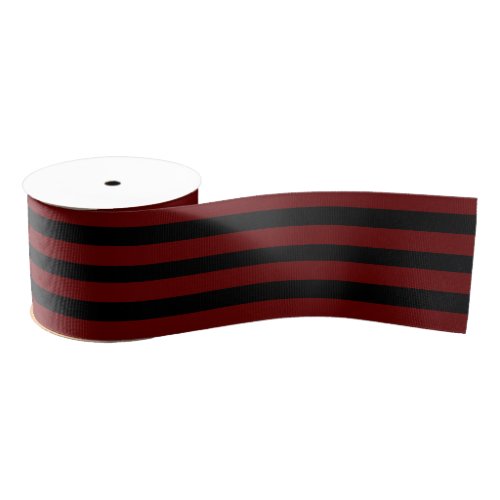 Red and Black Striped Grosgrain Ribbon