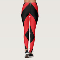 Red and Black Striped Leggings Stripe Stretch Pant Zazzle