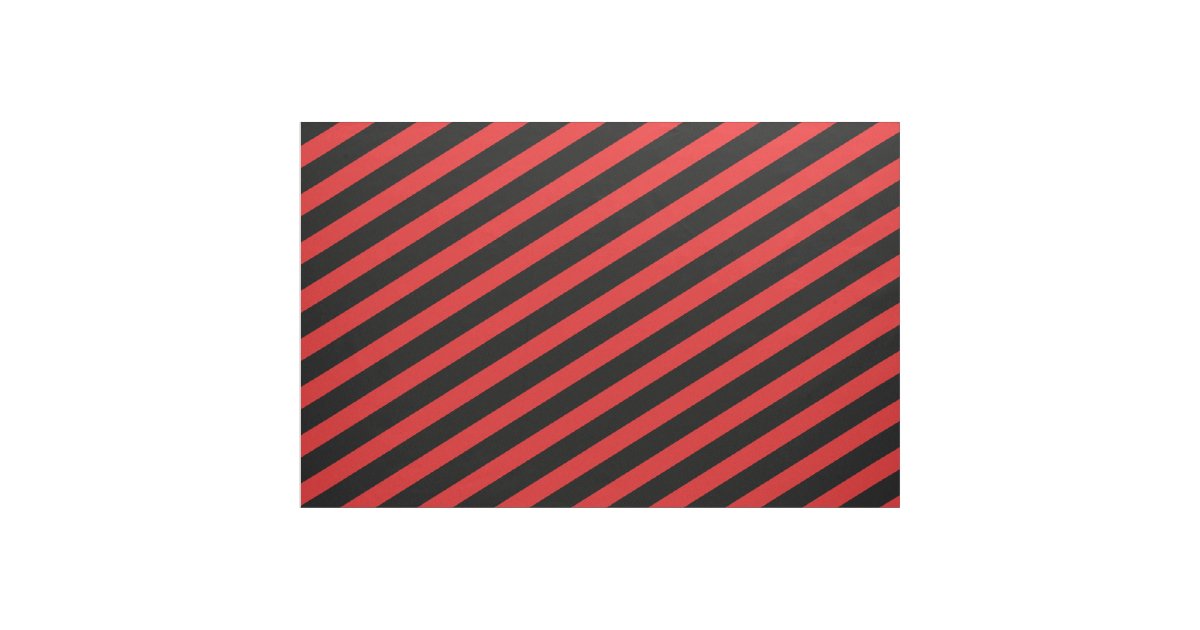 Red and black striped pattern fabric Zazzle