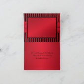 Red and Black Striped Thank You Note Card (Inside)