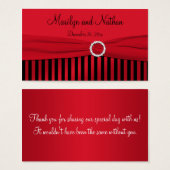 Red and Black Striped Wedding Favor Tag (Front & Back)