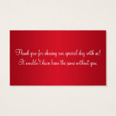 Red and Black Striped Wedding Favor Tag (Back)