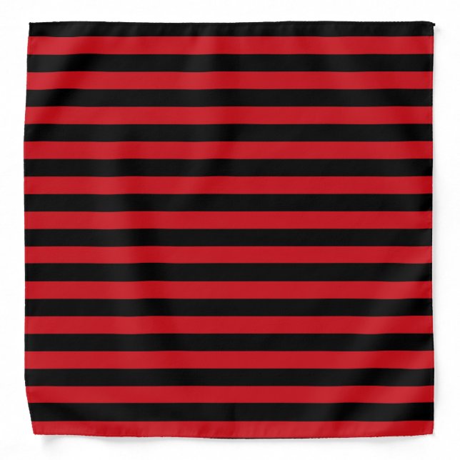 Red and Black Stripes Bandana (Front)