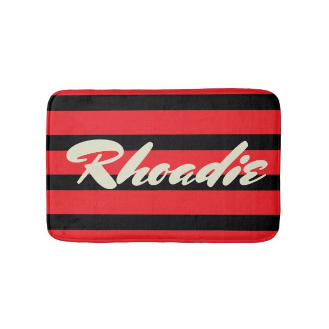 Red and Black Stripes Bathroom Mat (Front)