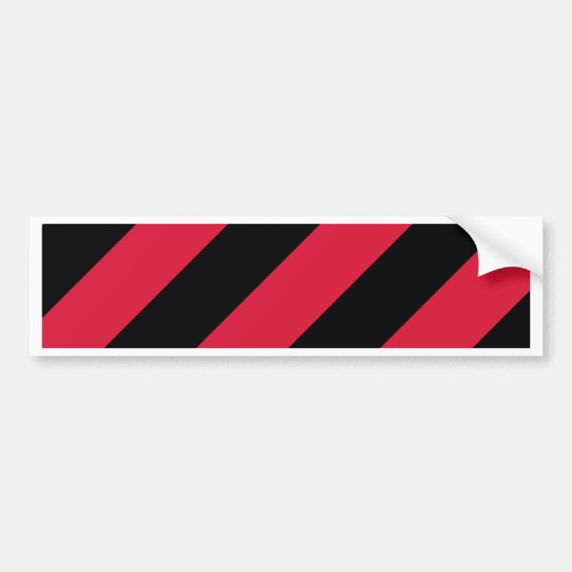 Red and Black Stripes Bumper Sticker (Front)