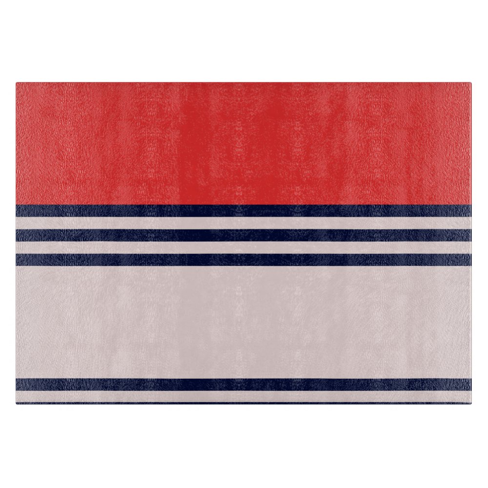 Discover Red and Black Stripes Custom Cutting Board with Handle