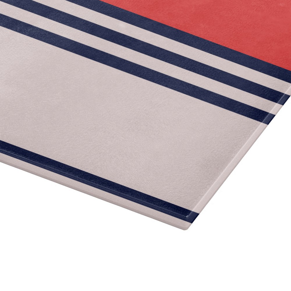 Discover Red and Black Stripes Custom Cutting Board with Handle