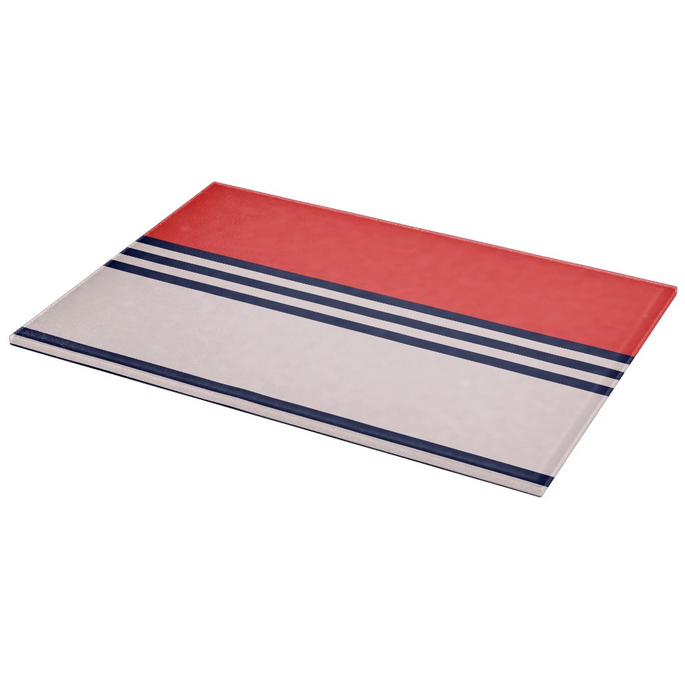 Discover Red and Black Stripes Custom Cutting Board with Handle