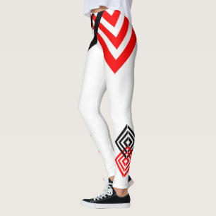 Red and Black Stripes Leggings