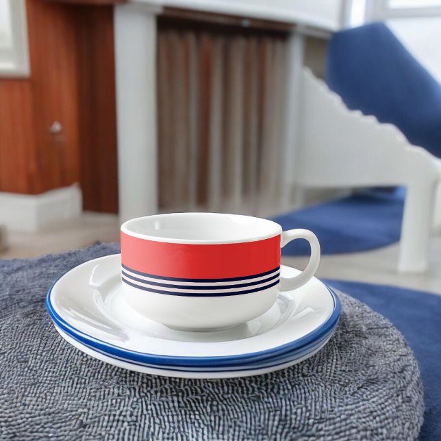 Red and Black Stripes Soup Mug (Soup Mug)