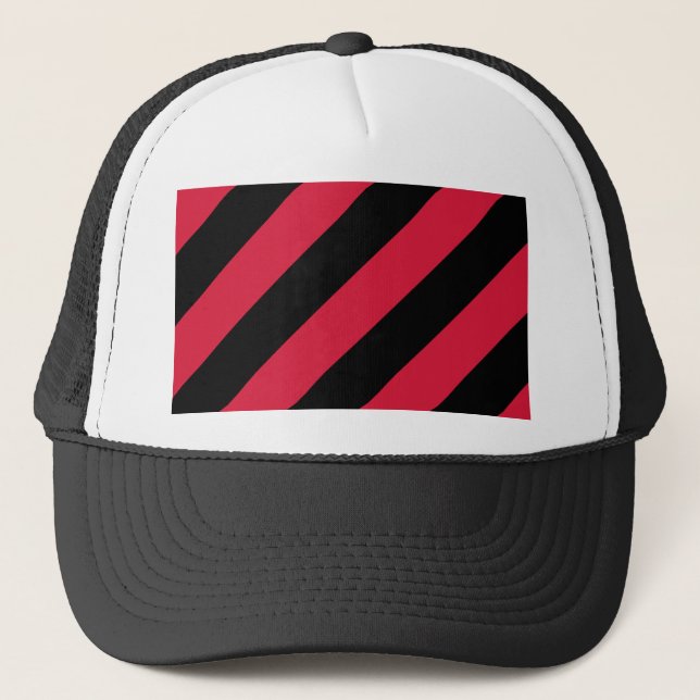 Red and Black Stripes Trucker Hat (Front)