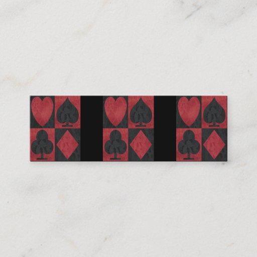 Customizable Red and Black Suits in Lace, Mini Bookmarks Business Card