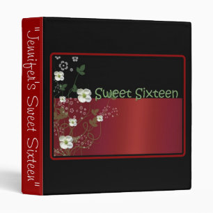 Red and Black, Sweet Sixteen Photo Album 3 Ring Binder
