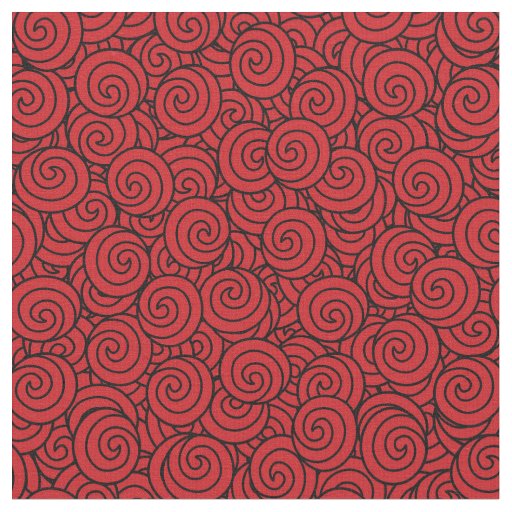 Red and Black Swirled Pattern Fabric