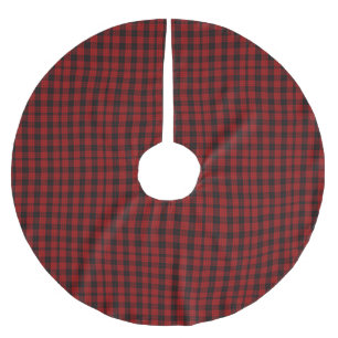 Red and Black Tartan  Brushed Polyester Tree Skirt