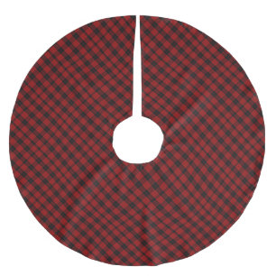 Red and Black Tartan Brushed Polyester Tree Skirt