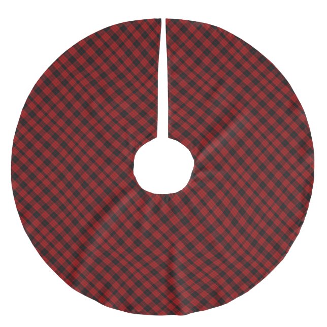 Red and Black Tartan  Brushed Polyester Tree Skirt (Front)