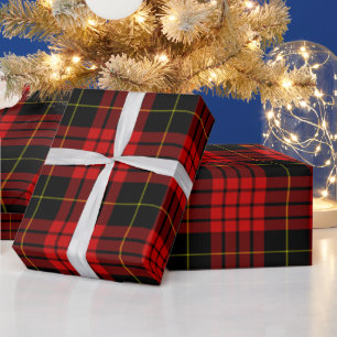 Red and Black Tartan, Christmas Plaid Wrapping Paper