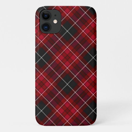 Red and  black Tartan Plaid iPhone 11 Case