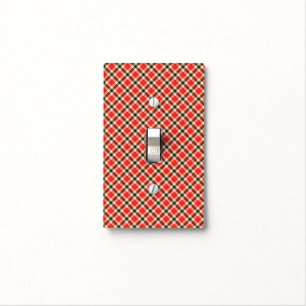 Red and Black Tartan Plaid Light Switch Cover