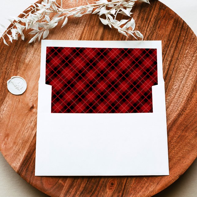 Red and Black Tartan Plaid Pattern Envelope Liner (Creator Uploaded)
