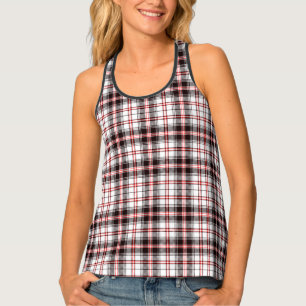 Red and Black Tartan Plaid Pattern Tank Top