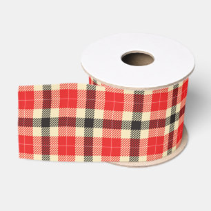 Red and Black Tartan Plaid Ribbon