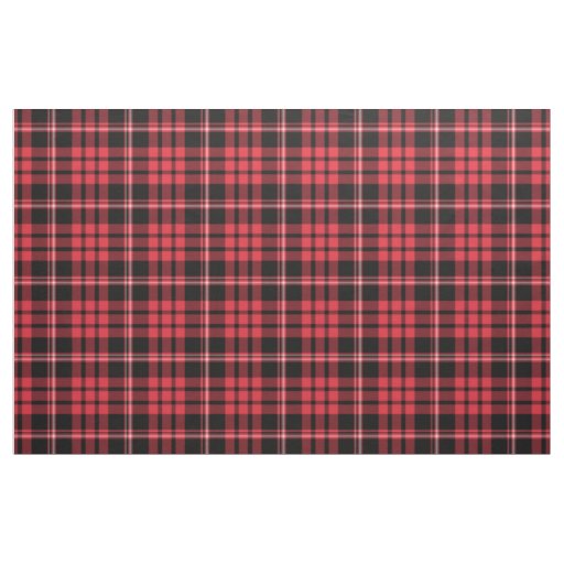 Red And Black Tartan Plaid Scottish Pattern Fabric