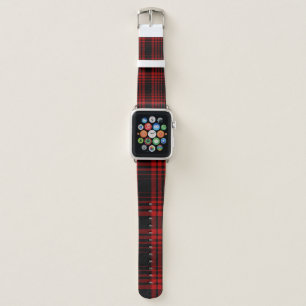 Red and black tartan plaid Scottish seamless patte Apple Watch Band