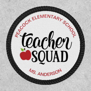 Red and Black Teacher Squad Red Apple Patch