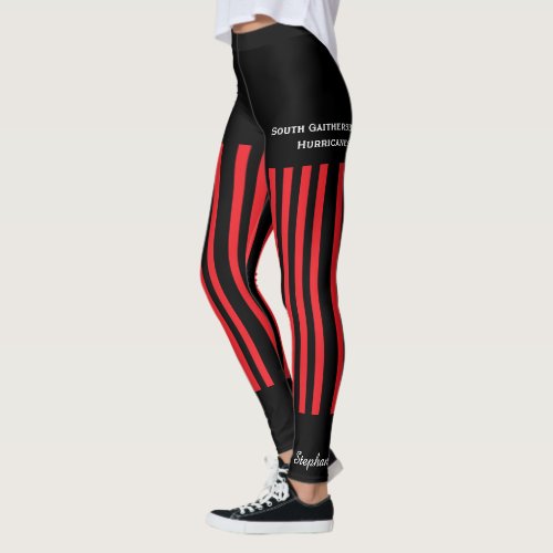 Red and Black TeamClub Leggings with Fake Shorts