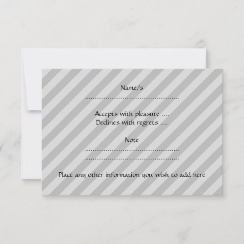 Red and black teapot design, on gray stripes. personalized invite