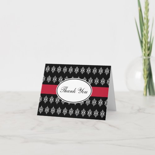 Red and Black Thank You Card