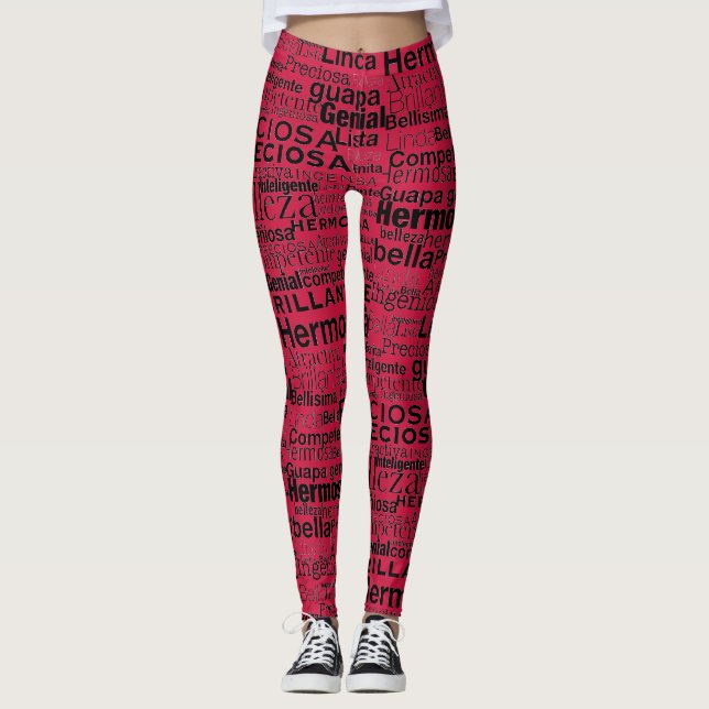 RED AND BLACK TO CELEBRATE HER BEAUTY LEGGINGS (Front)
